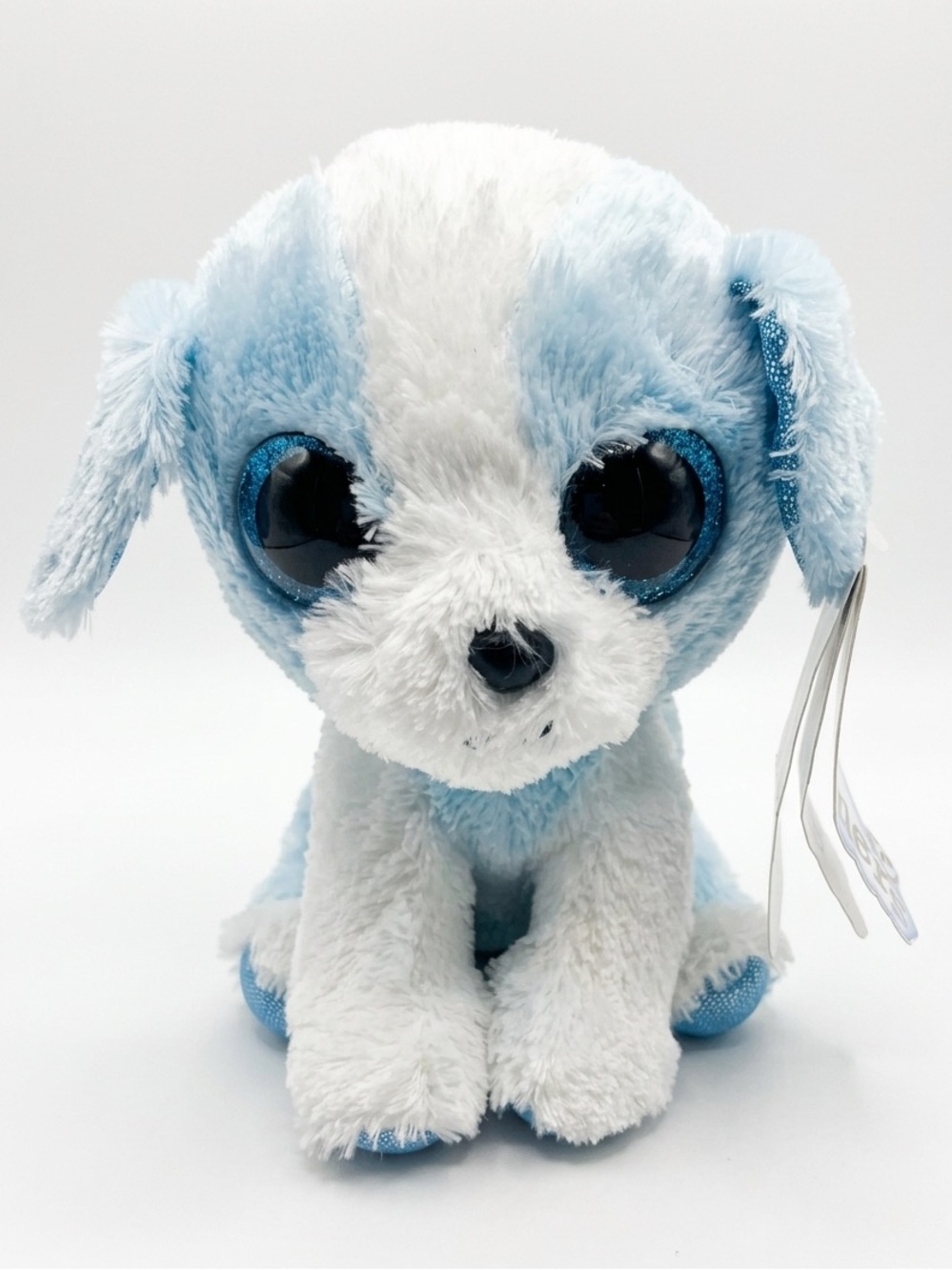 LiLDreamers blue and white puppy plush  glittery eyes NWT